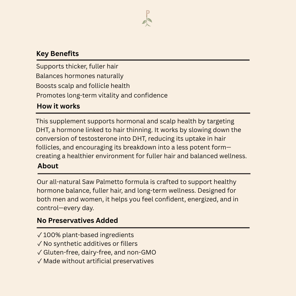 Saw palmetto (DHT Blocker)