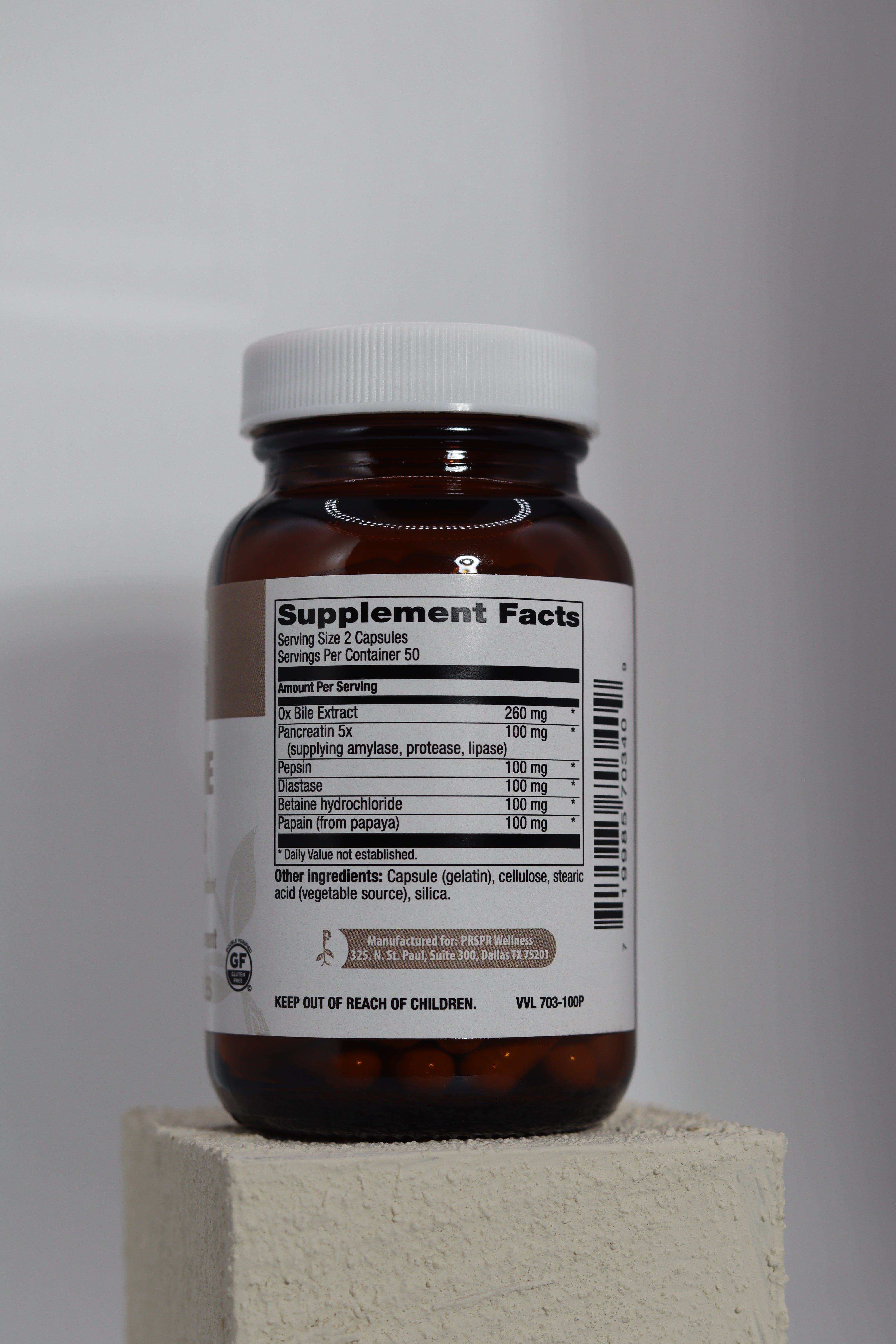 Enzyme Caps with Betaine HCL & Ox bile