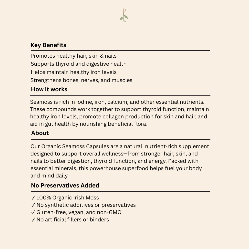 Seamoss Capsules: Irish Moss Superfood