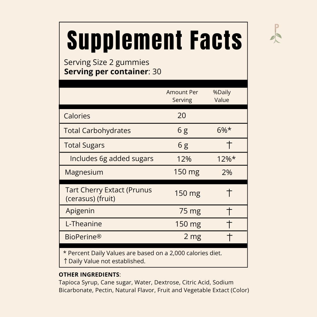 Sleepy Girl Gummies — Supplement Facts