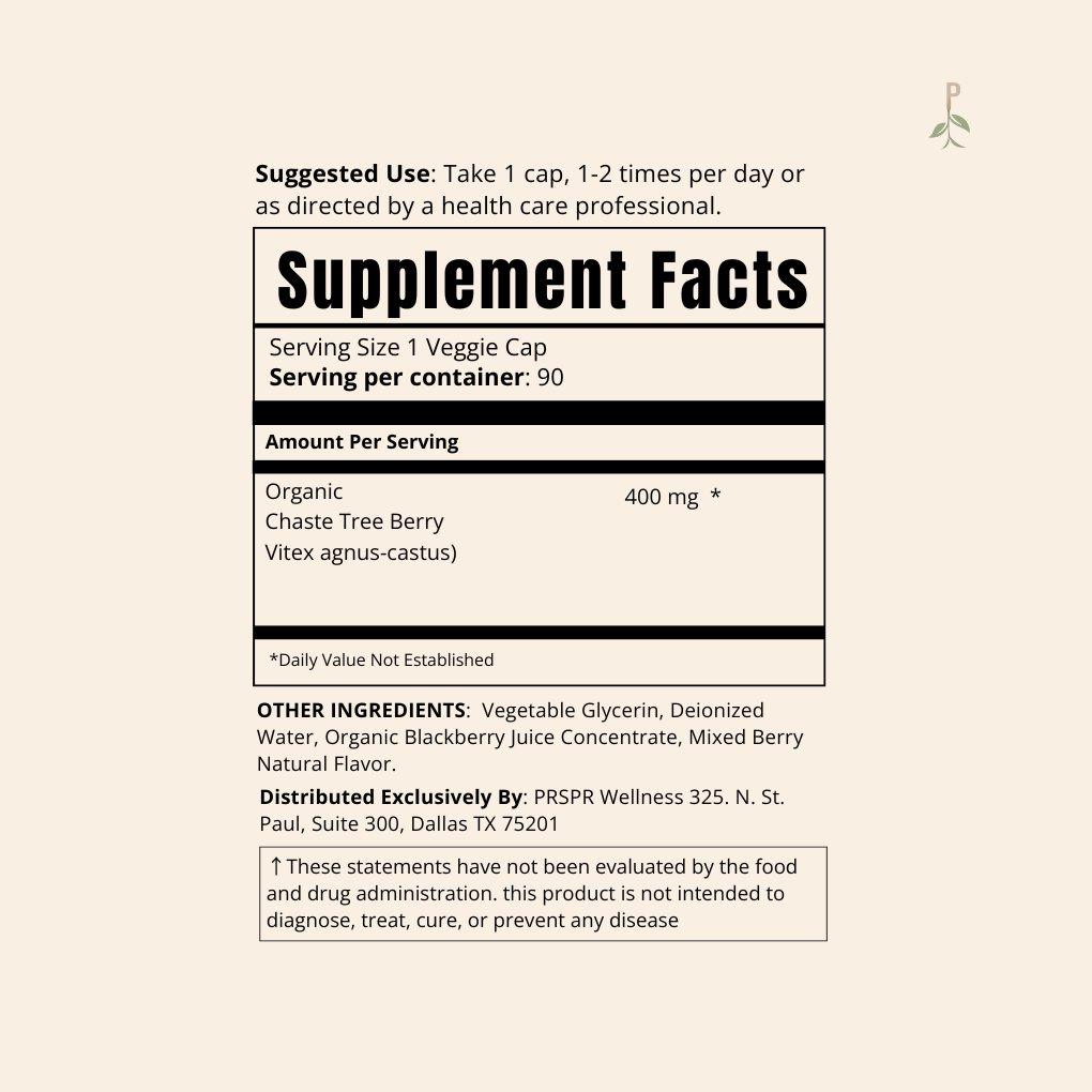 Chaste Tree — Supplement Facts