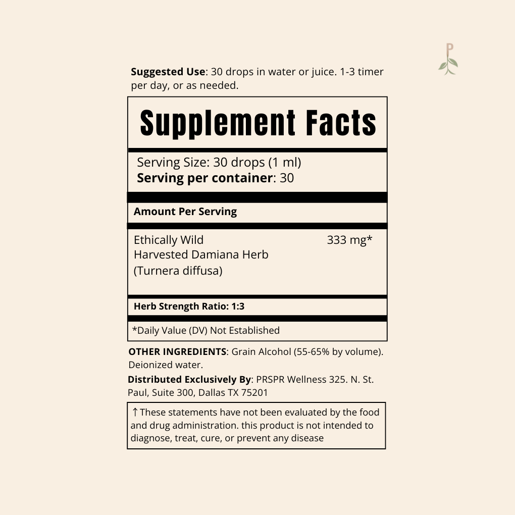 Damiana — Supplement Facts