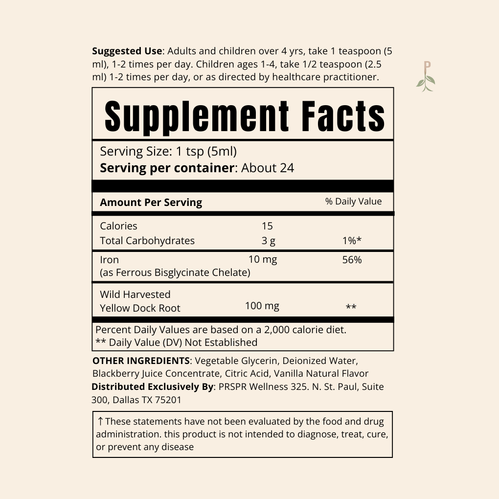 Liquid Iron — Supplement Facts