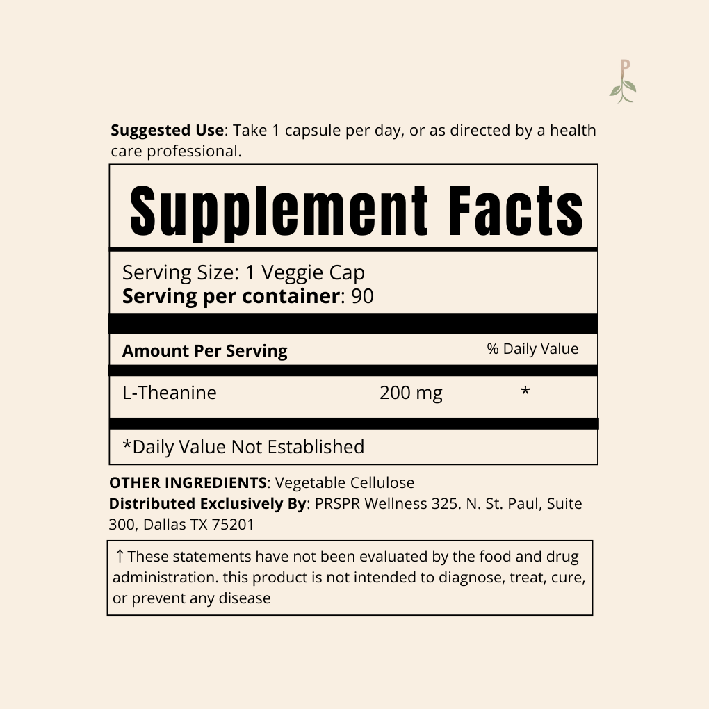 MindfulThea (L-Theanine) — Supplement Facts