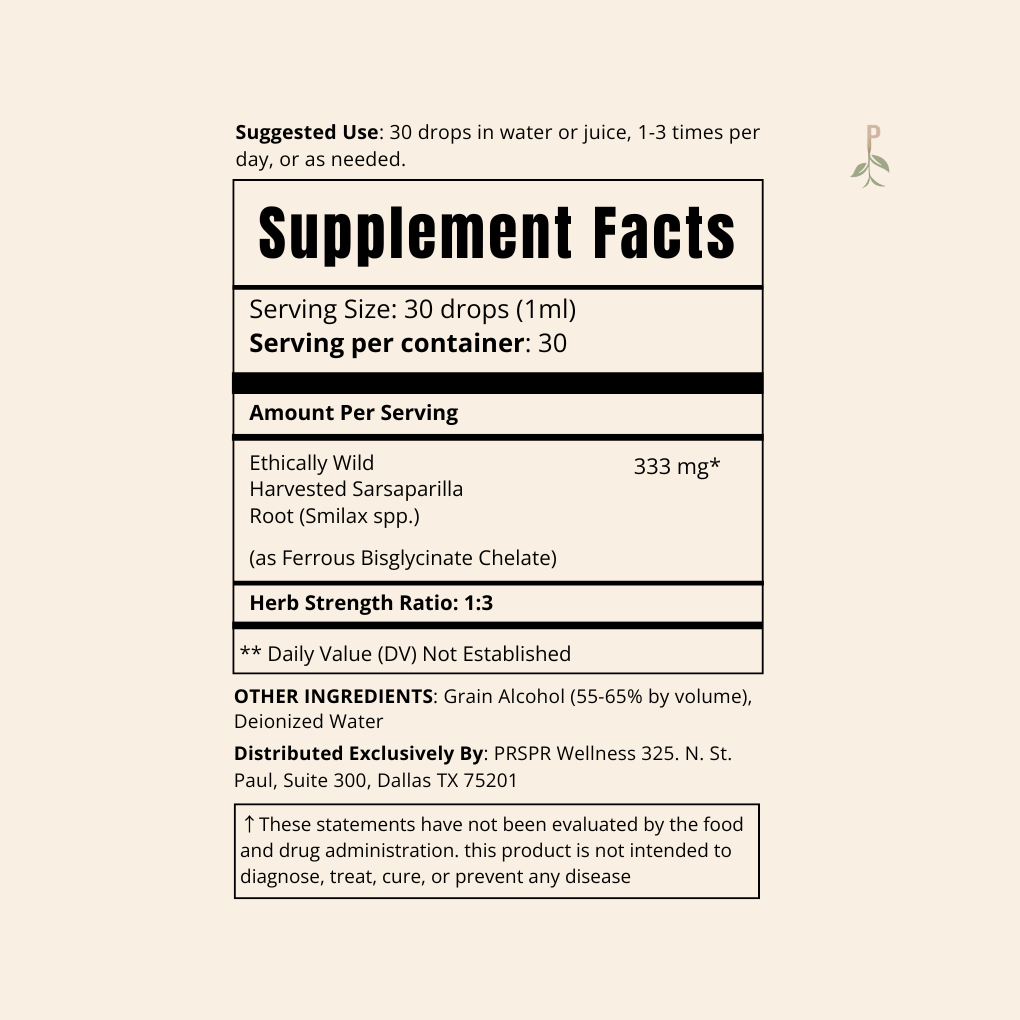 Sarsaparilla — Supplement Facts