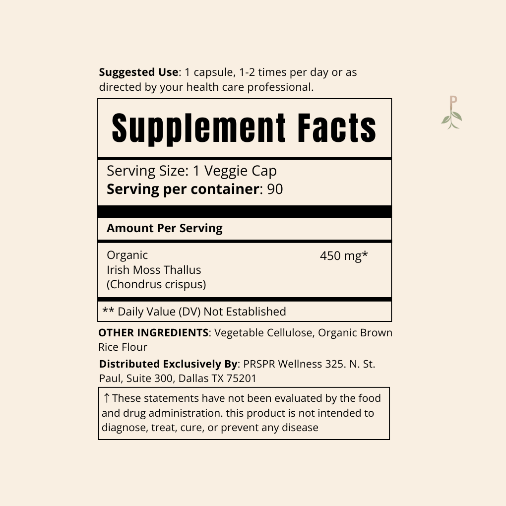 Sea Moss Capsules — Supplement Facts