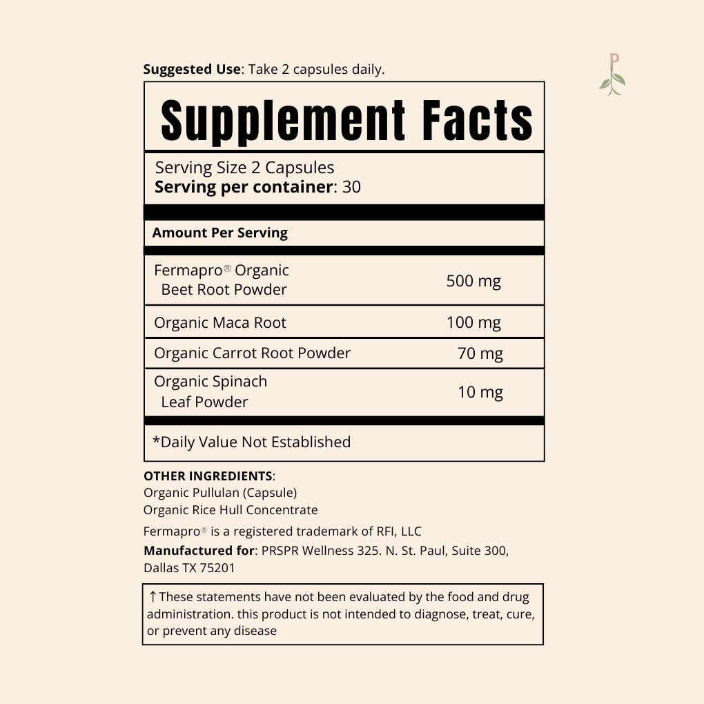 Fermented Beet & Maca — Supplement Facts