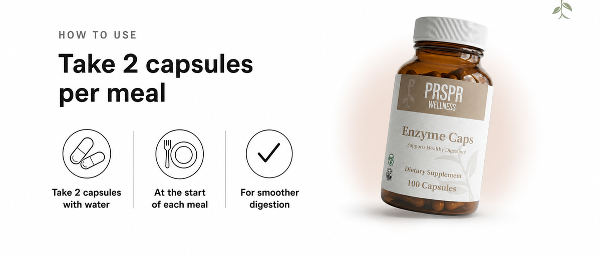 How to Use — Enzyme Caps with Betaine HCL & Ox bile