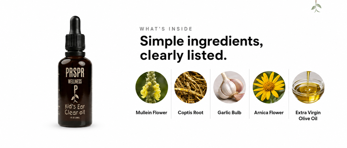 What's Inside — Kids Ear Clear Oil