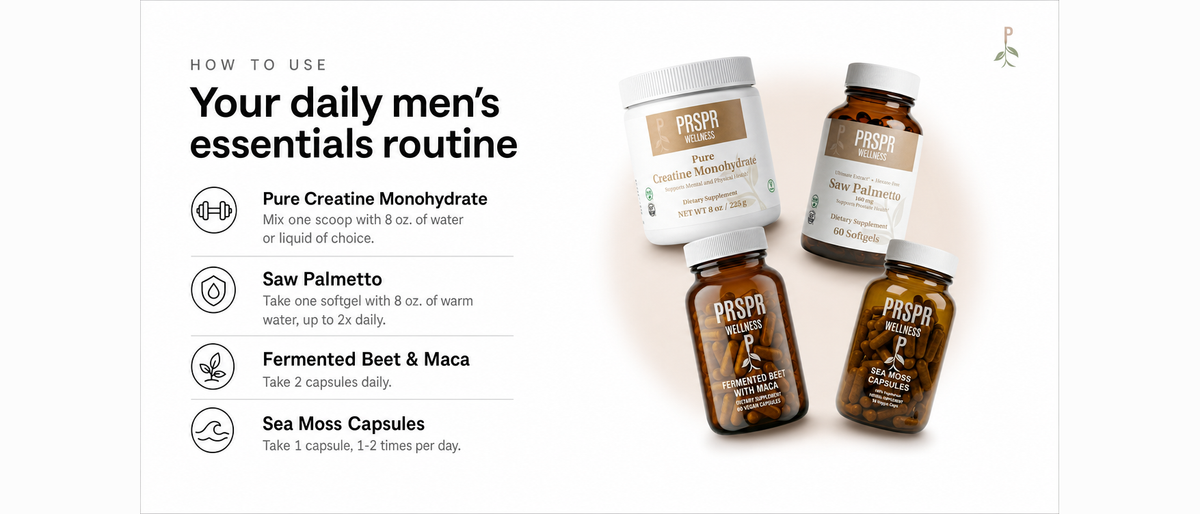How to Use — Men’s Vitality Stack - Men's Essentials