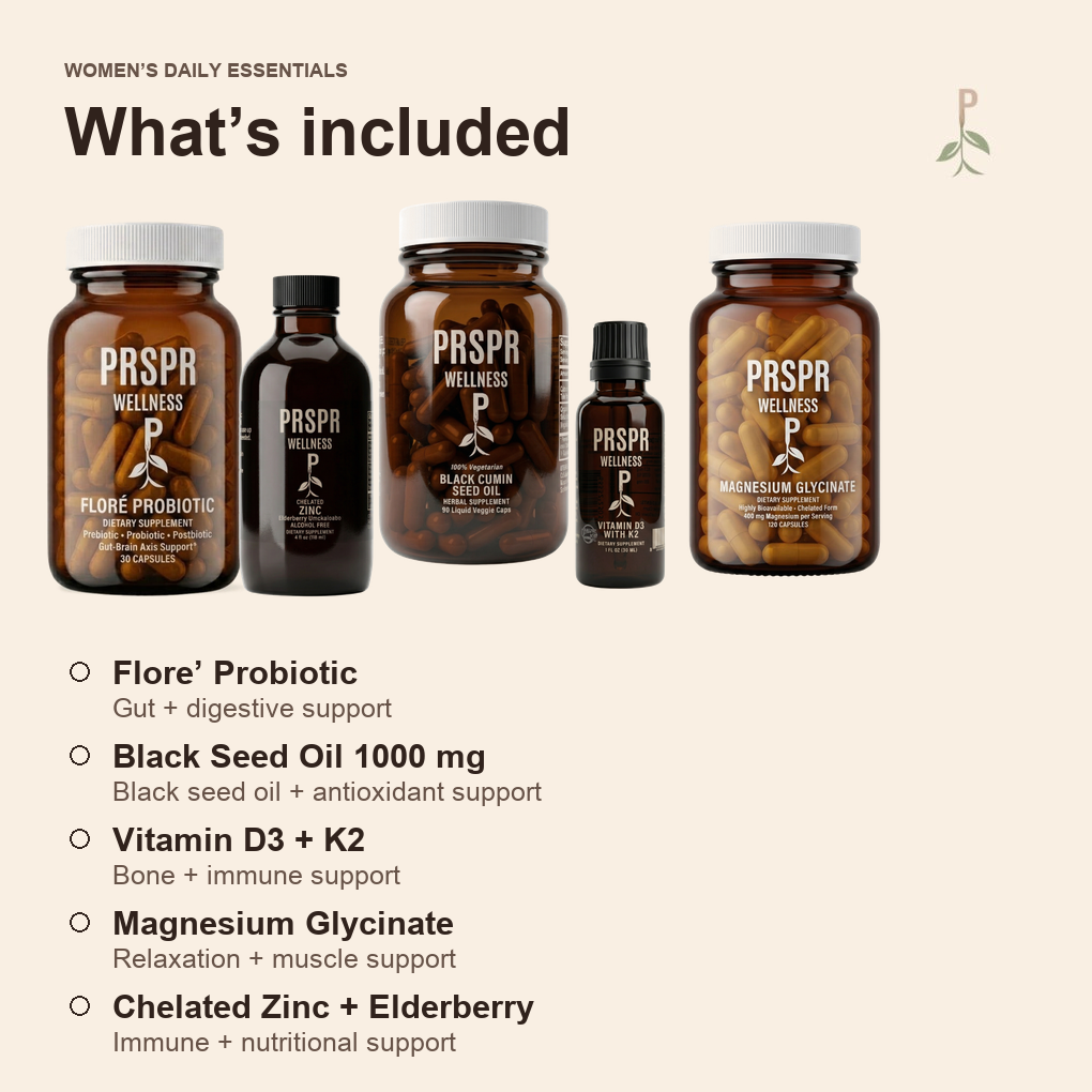 Women’s Daily Essentials Bundle — mobile what is included and each product role