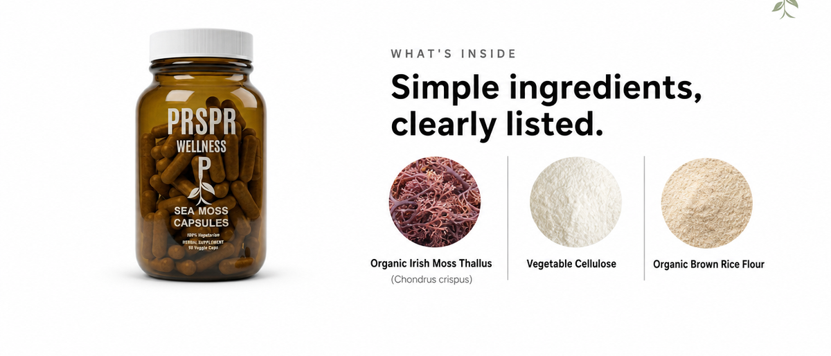 What's Inside — Seamoss Capsules: Irish Moss Superfood